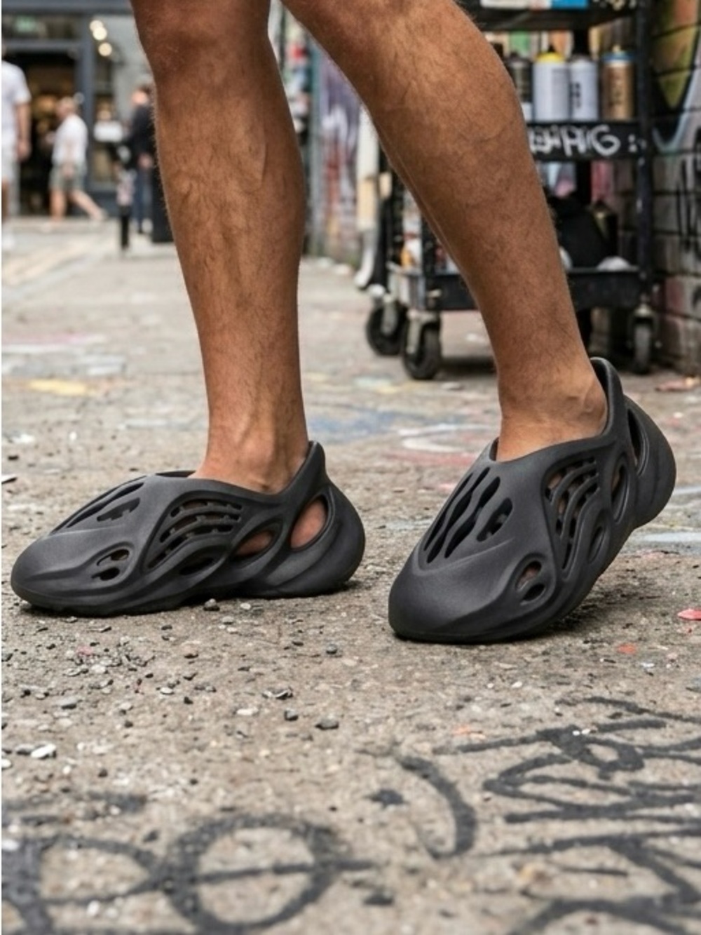 ADIDAS Yeezy Foam Runner Onyx Black Slip-On Clogs Unisex Size 12
